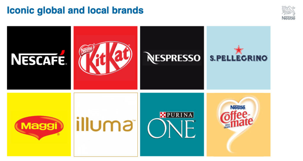 Portefeuille marques de l'entreprise Nestlé